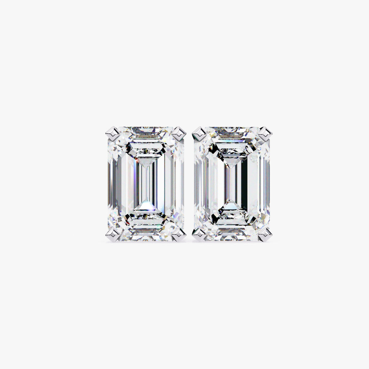 14K Gold Emerald Cut Lab Grown Diamond Stud Earrings, 0.50 CTW - 2 CTW