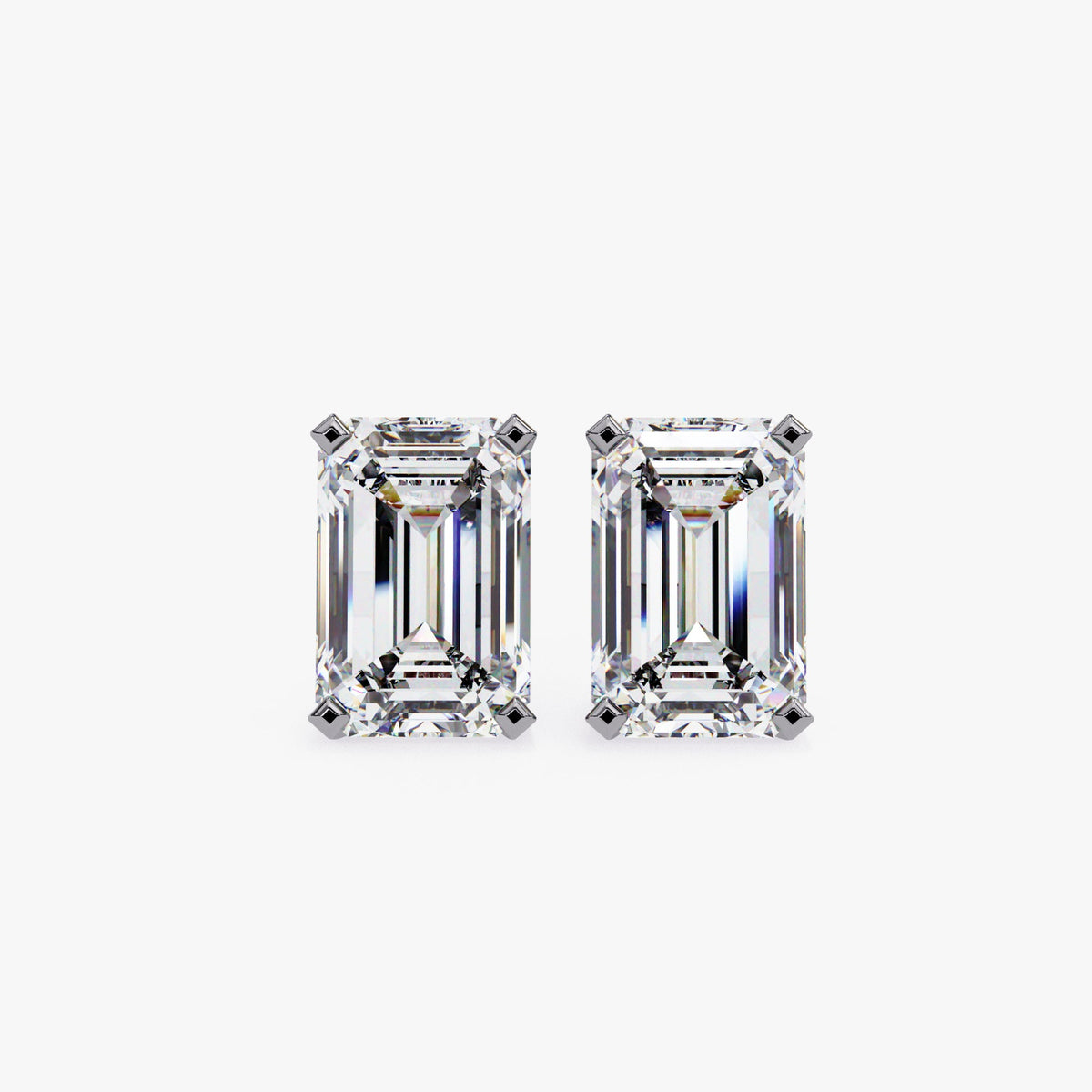 14K Gold Emerald Cut Lab Grown Diamond Stud Earrings, 0.50 CTW - 2 CTW