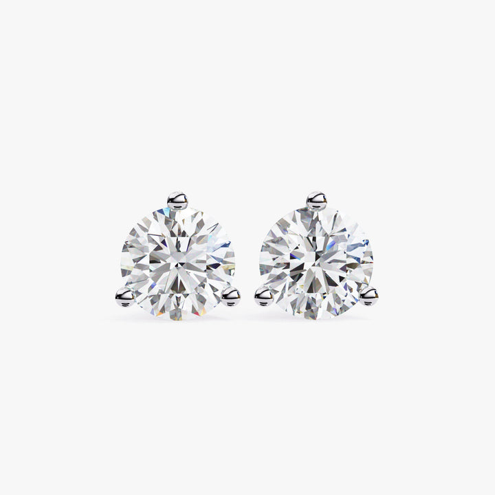14Kt Gold 1 Ct Lab Grown Diamond Stud Earrings: Martini Setting