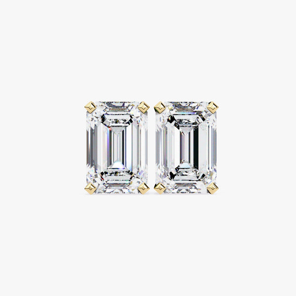 14K Gold Emerald Cut Lab Grown Diamond Stud Earrings, 0.50 CTW - 2 CTW