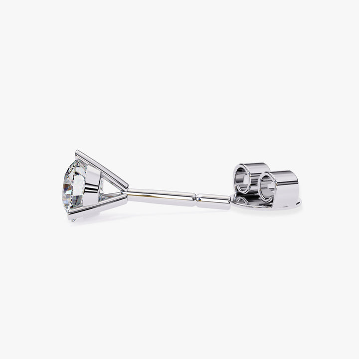 14Kt Gold 1 Ct Lab Grown Diamond Stud Earrings: Martini Setting