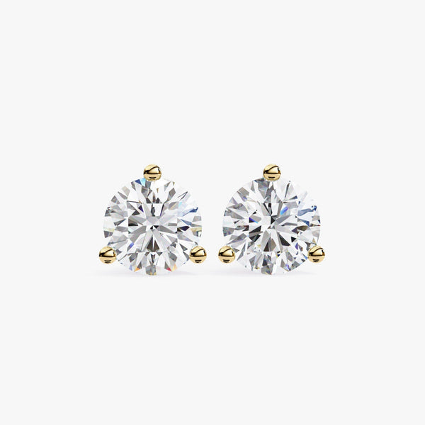 14Kt Gold 1 Ct Lab Grown Diamond Stud Earrings: Martini Setting