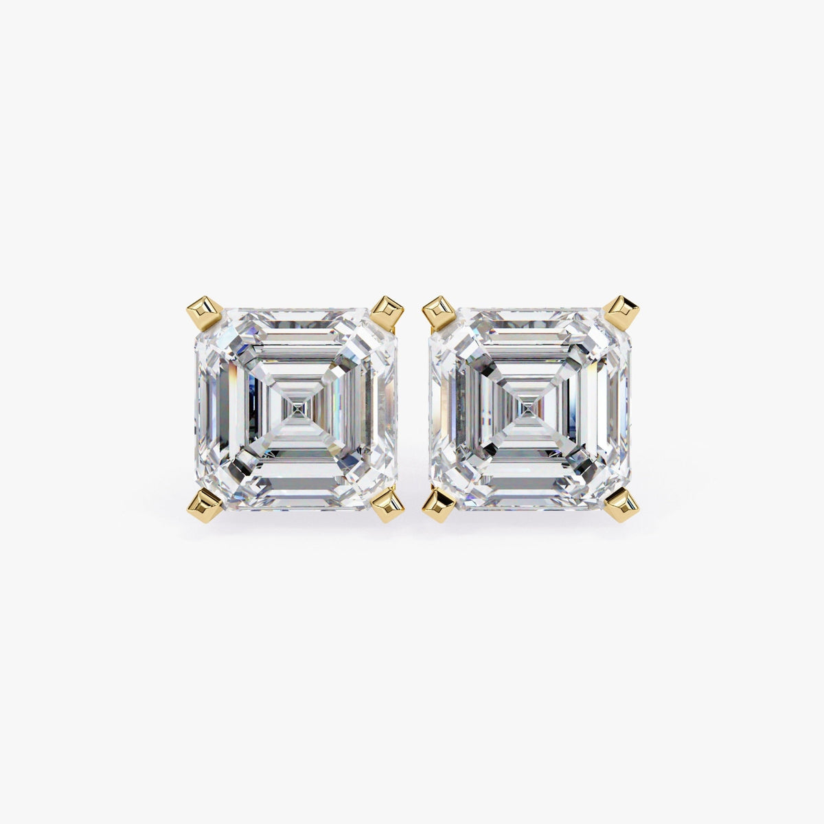 Asscher Cut Diamond Stud Earrings Natural Diamond Solitaire Studs 14K Solid Gold Gift for Her Minimalist Studs Dainty Bridal Earrings