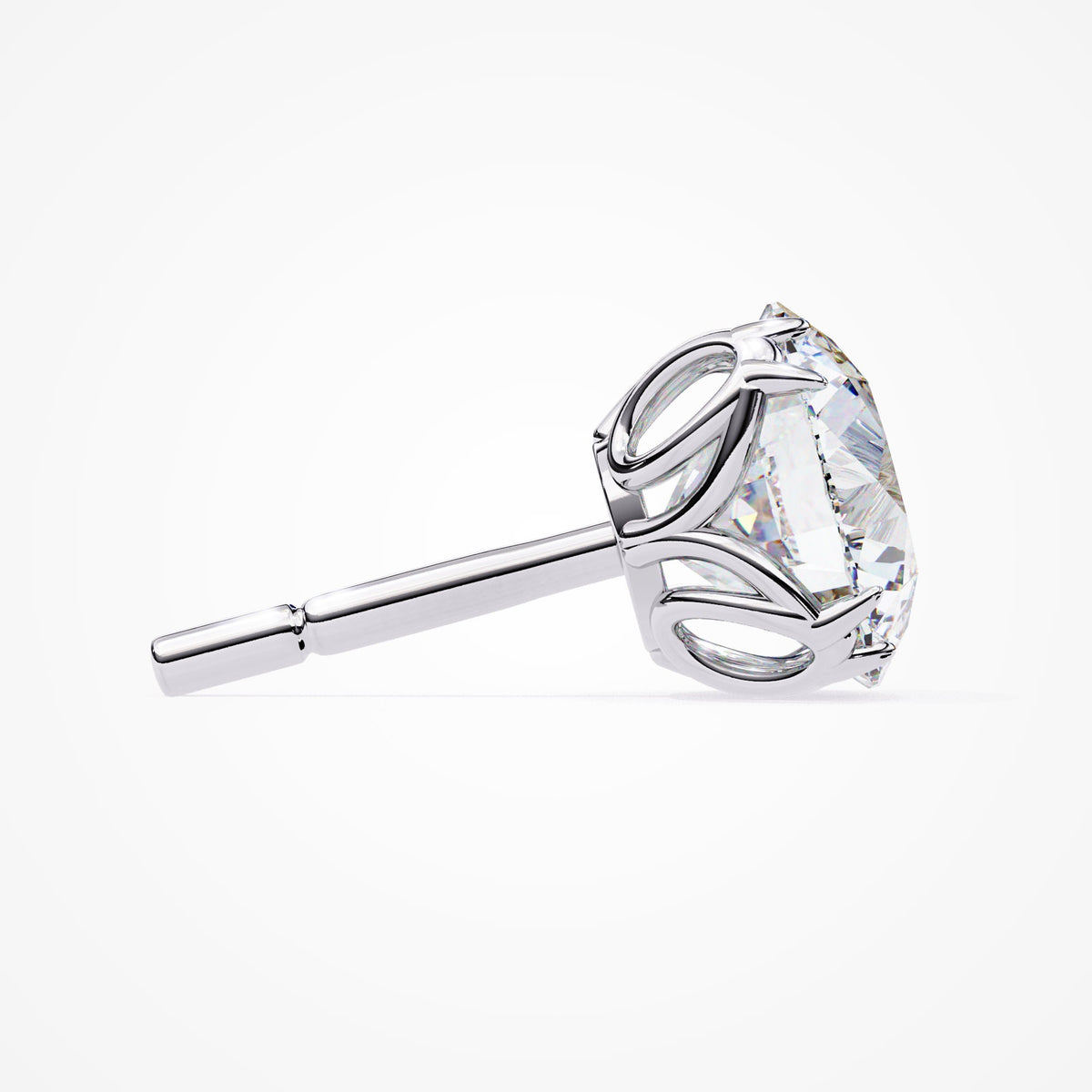 Natural Diamond Studs / Floral / 8 Prongs / 0.20 to 1ct total weight / 14K Solid Gold / White, Yellow, Rose Black Gold / SI GH / Push Back
