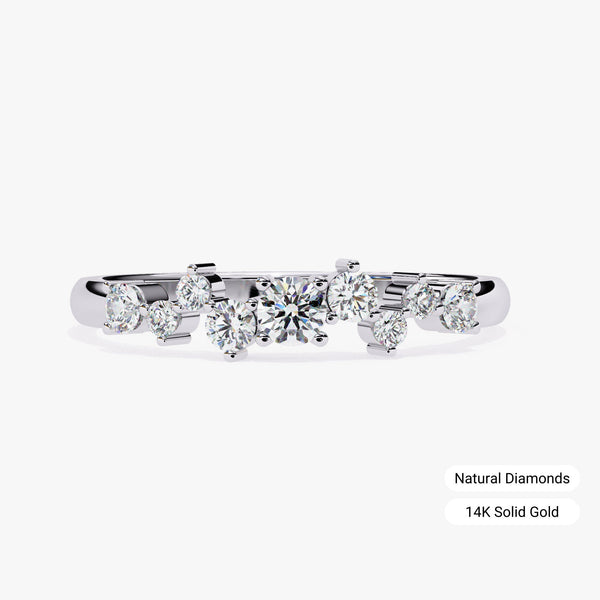 14K Gold Round Natural Diamond Constellation Ring, 0.25 CTW