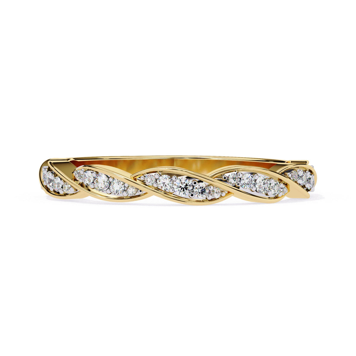 1/3 Ctw, 14K Solid Gold, Diamond Band, Vine Design, Twist Design, Wedding Band, Stacking Band, Round Brilliant Diamonds