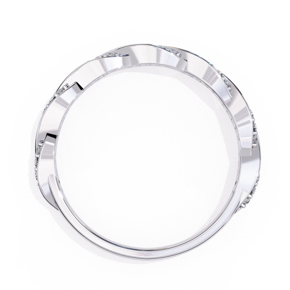 1/3 Ctw, 14K Solid Gold, Diamond Band, Vine Design, Twist Design, Wedding Band, Stacking Band, Round Brilliant Diamonds
