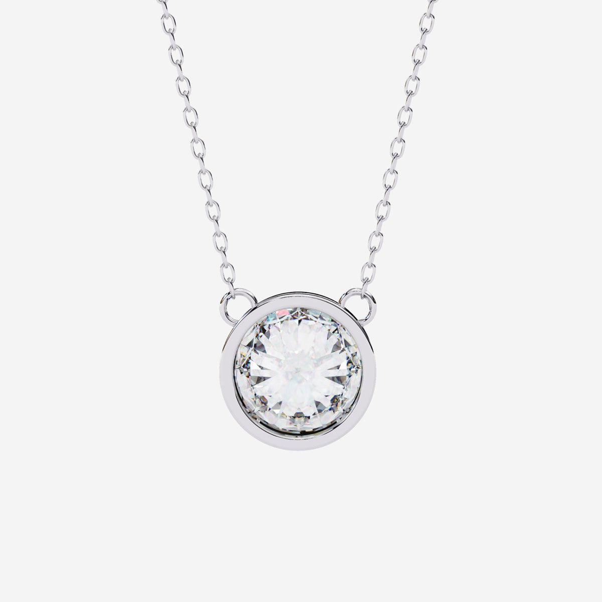 0.50 Ct Natural Diamond Necklace / 14K Solid Gold Diamond Pendant / Diamond Solitaire Necklace / 16-18 inch length / 1 mm Cable Chain