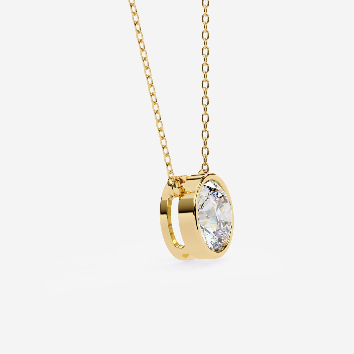 0.50 Ct Natural Diamond Necklace / 14K Solid Gold Diamond Pendant / Diamond Solitaire Necklace / 16-18 inch length / 1 mm Cable Chain