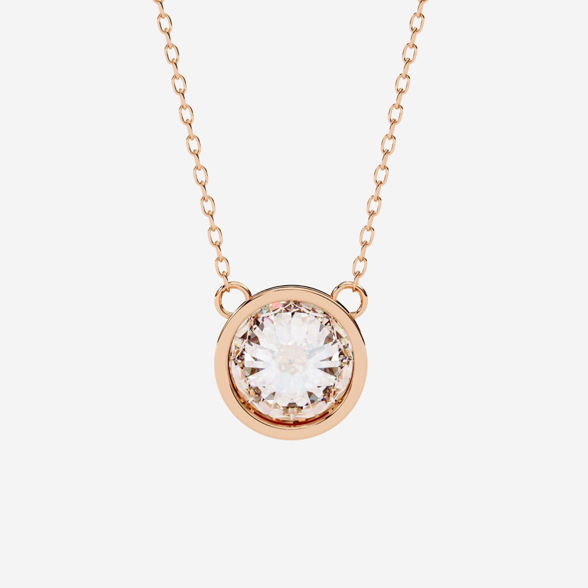 0.50 Ct Natural Diamond Necklace / 14K Solid Gold Diamond Pendant / Diamond Solitaire Necklace / 16-18 inch length / 1 mm Cable Chain