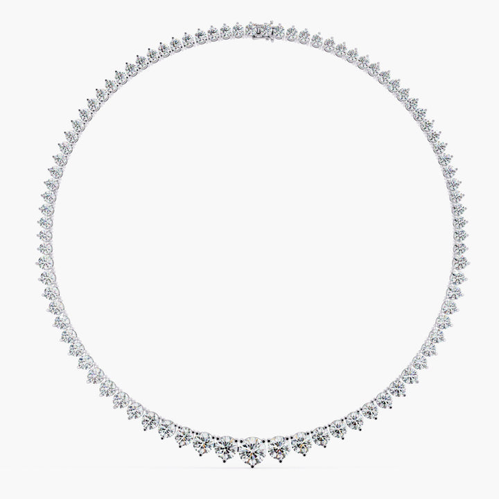 Tennis Necklace Diamond Necklace Half Way Tennis Graduated Choker 5 Carat Tennis Necklace Graduated Lab Grown Diamond Riviera 14k Solid Gold