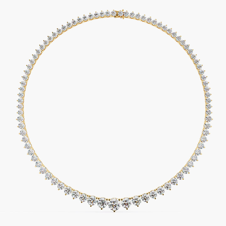 Tennis Necklace Diamond Necklace Half Way Tennis Graduated Choker 5 Carat Tennis Necklace Graduated Lab Grown Diamond Riviera 14k Solid Gold