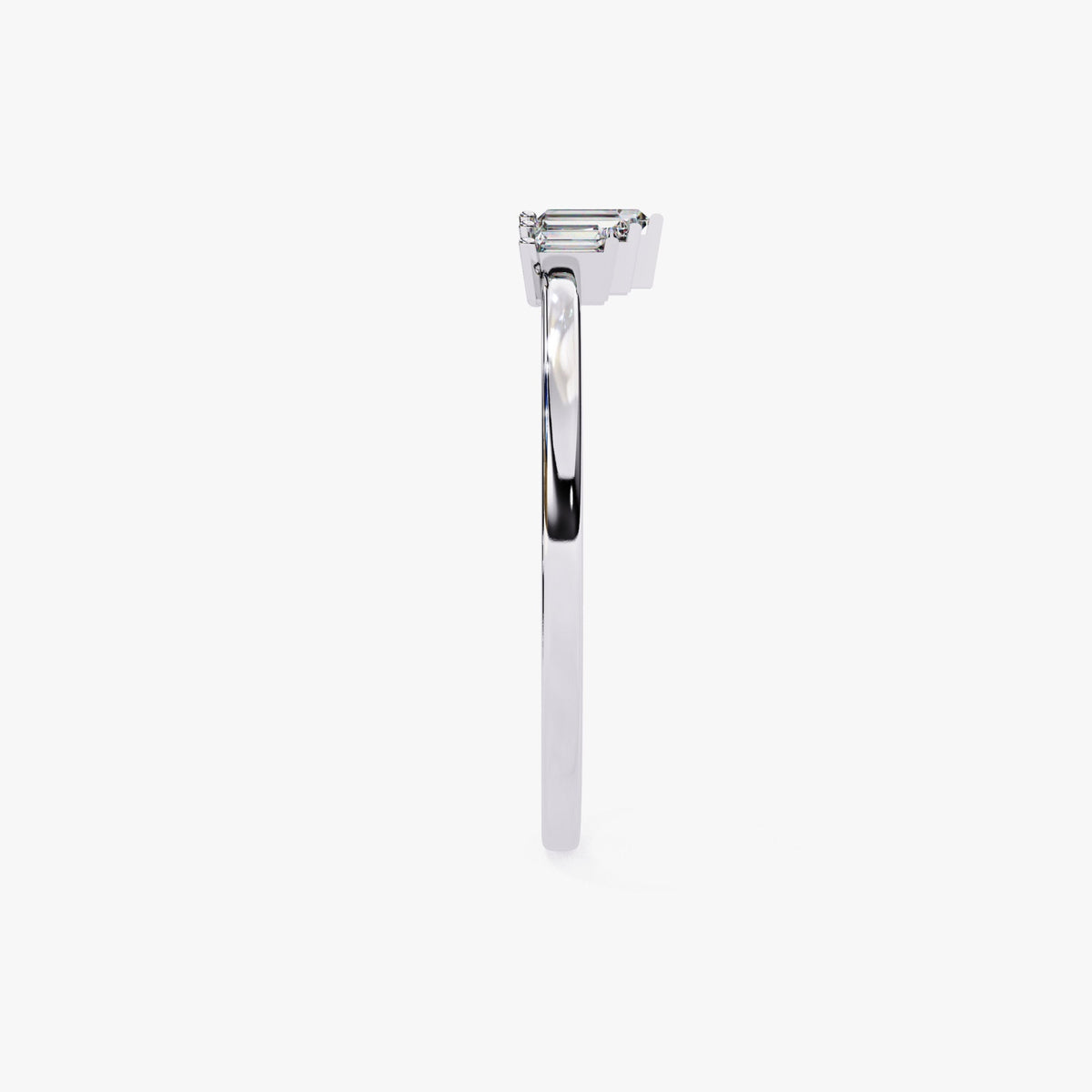 Baguette Lab Grown Diamond Ring: 14k Gold Tiara Band, Channel Setting (0.20Ct)