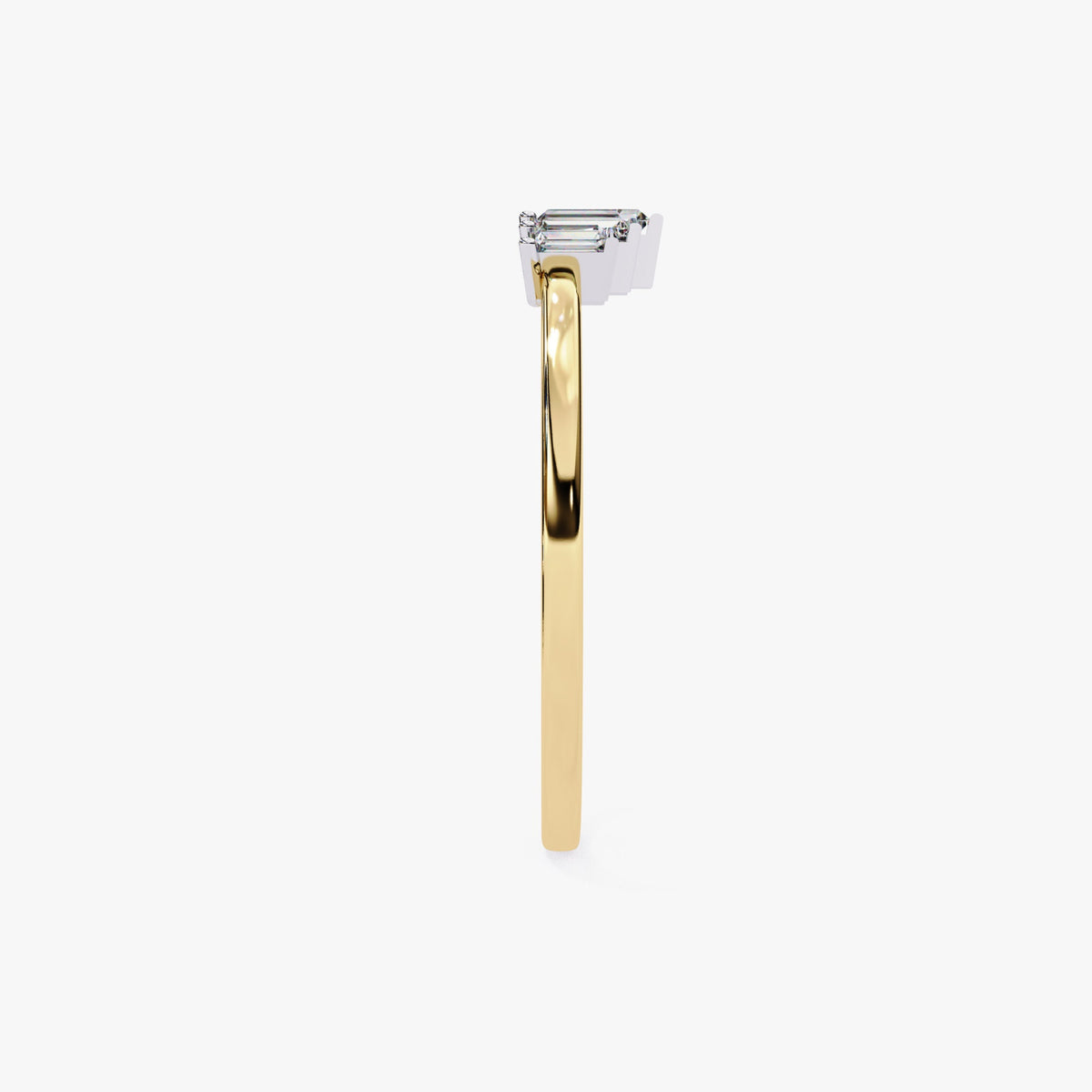 Baguette Lab Grown Diamond Ring: 14k Gold Tiara Band, Channel Setting (0.20Ct)
