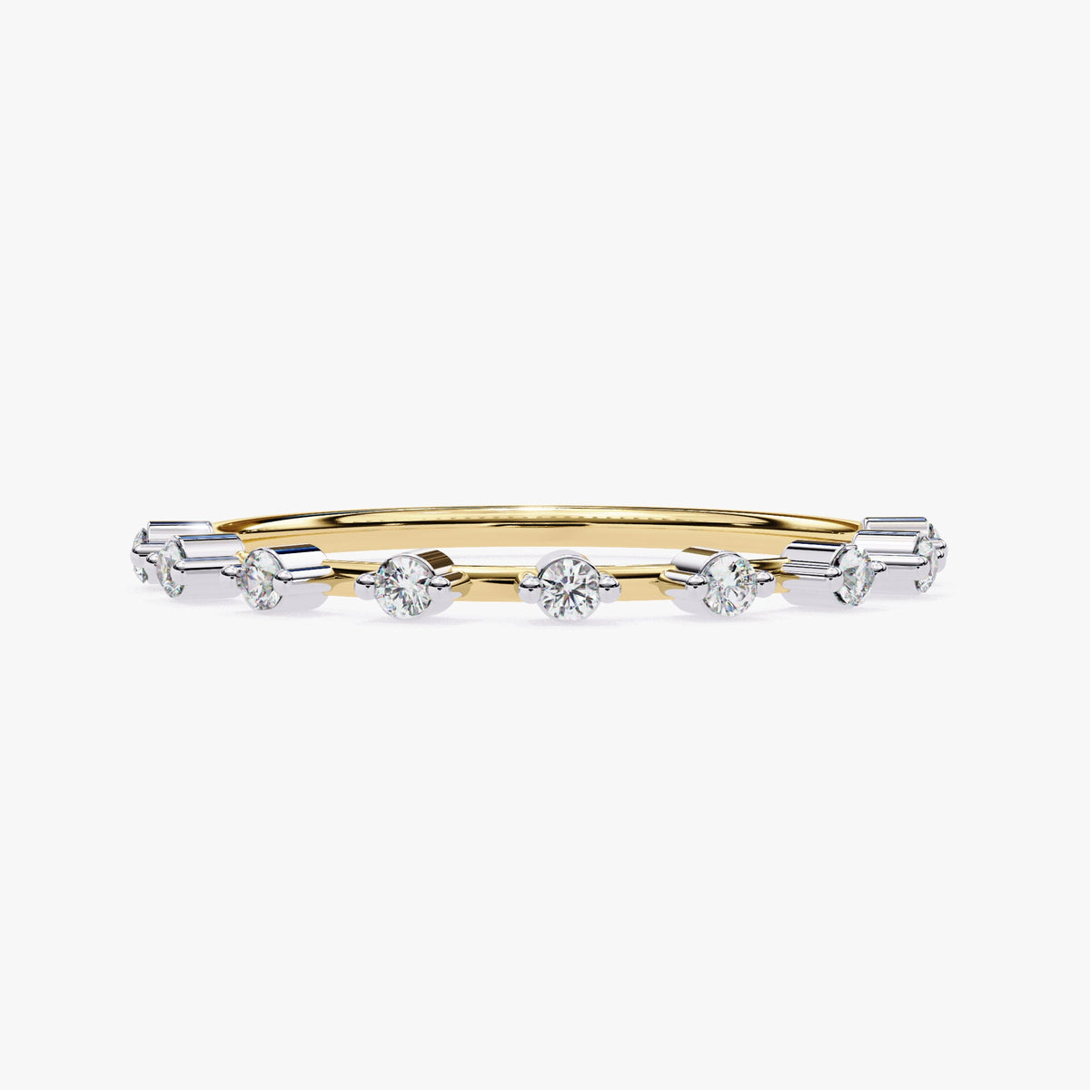 Dainty 14k Gold Diamond Wedding Band: 0.10Ct Minimalist Stacking Ring