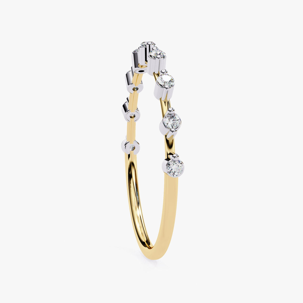 Dainty 14k Gold Diamond Wedding Band: 0.10Ct Minimalist Stacking Ring