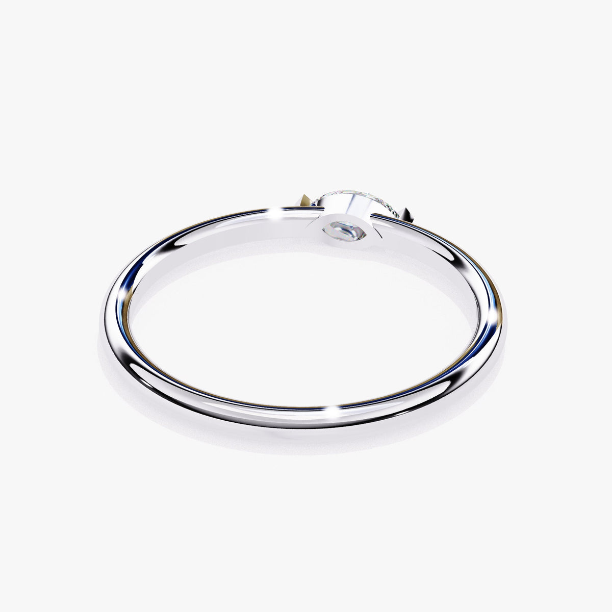 Dainty 0.10 CT Marquise Lab Grown Diamond Ring, 14K White Gold Solitaire