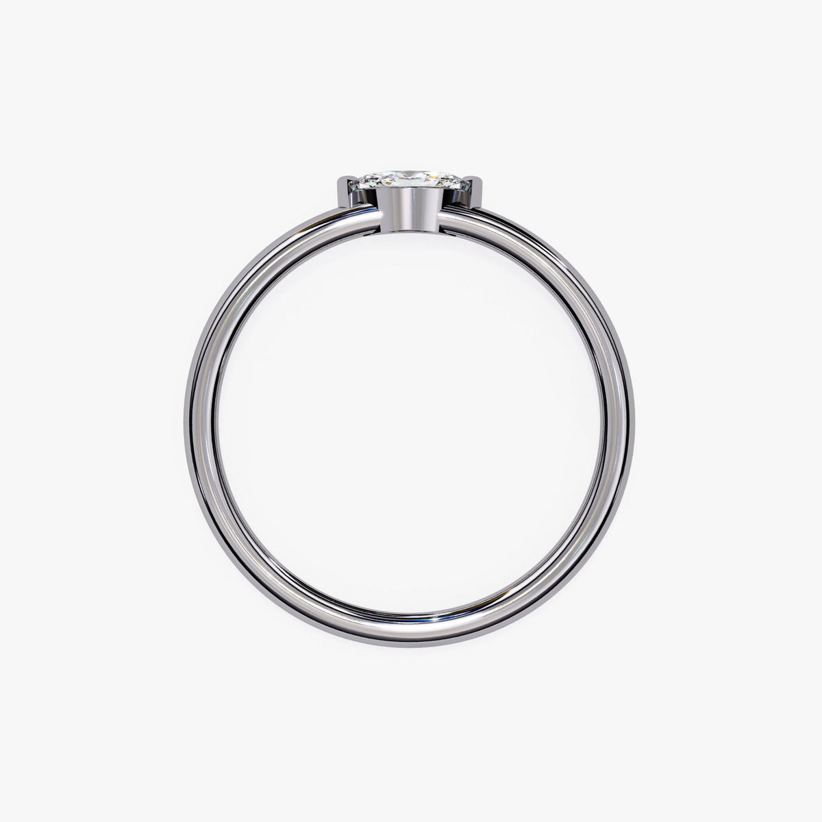 Marquise Diamond Wedding Band, 0.10 CT Natural Diamond, 14K White Gold Solitaire Ring