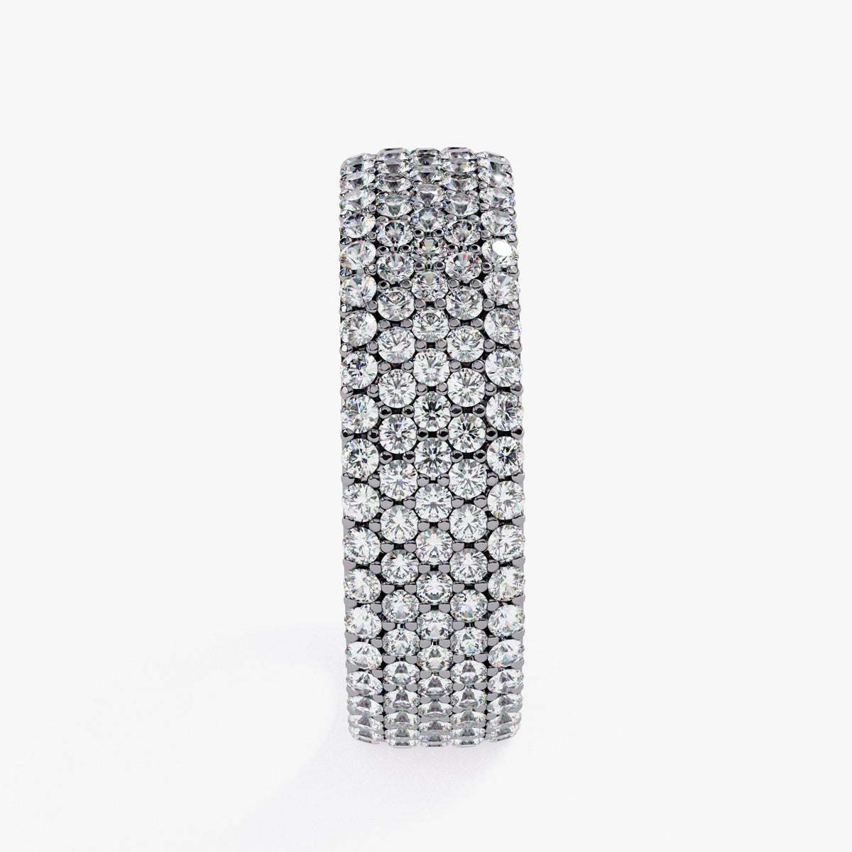 2 CT Round Lab Grown Diamond Ring: 14K Gold Multi Row Eternity Band