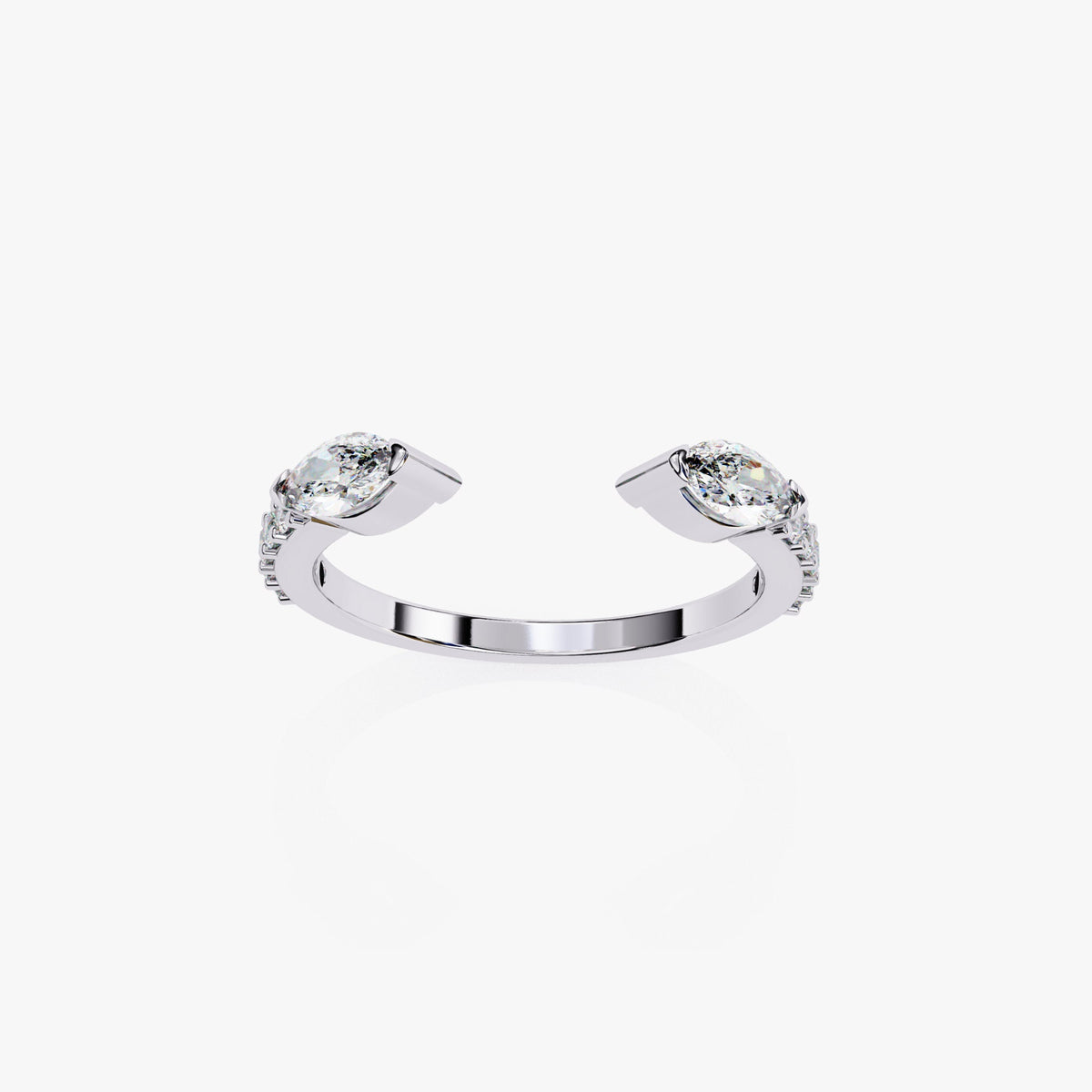 Marquise Diamond Ring: 0.50 CTW, 14K Gold Open Band, Anniversary Ring