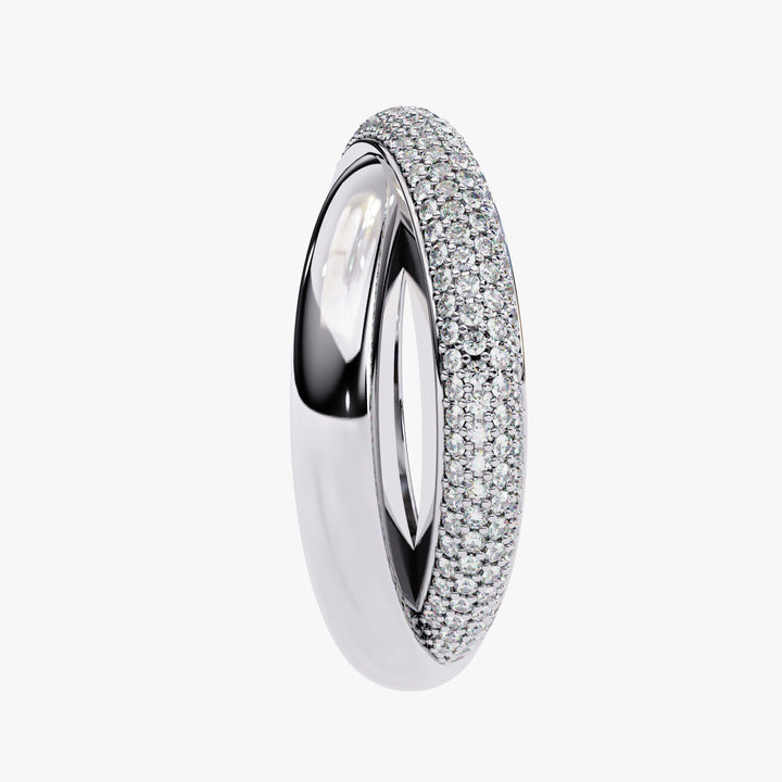 14K Gold Pavé Diamond Crossover Ring: Chunky Statement Band