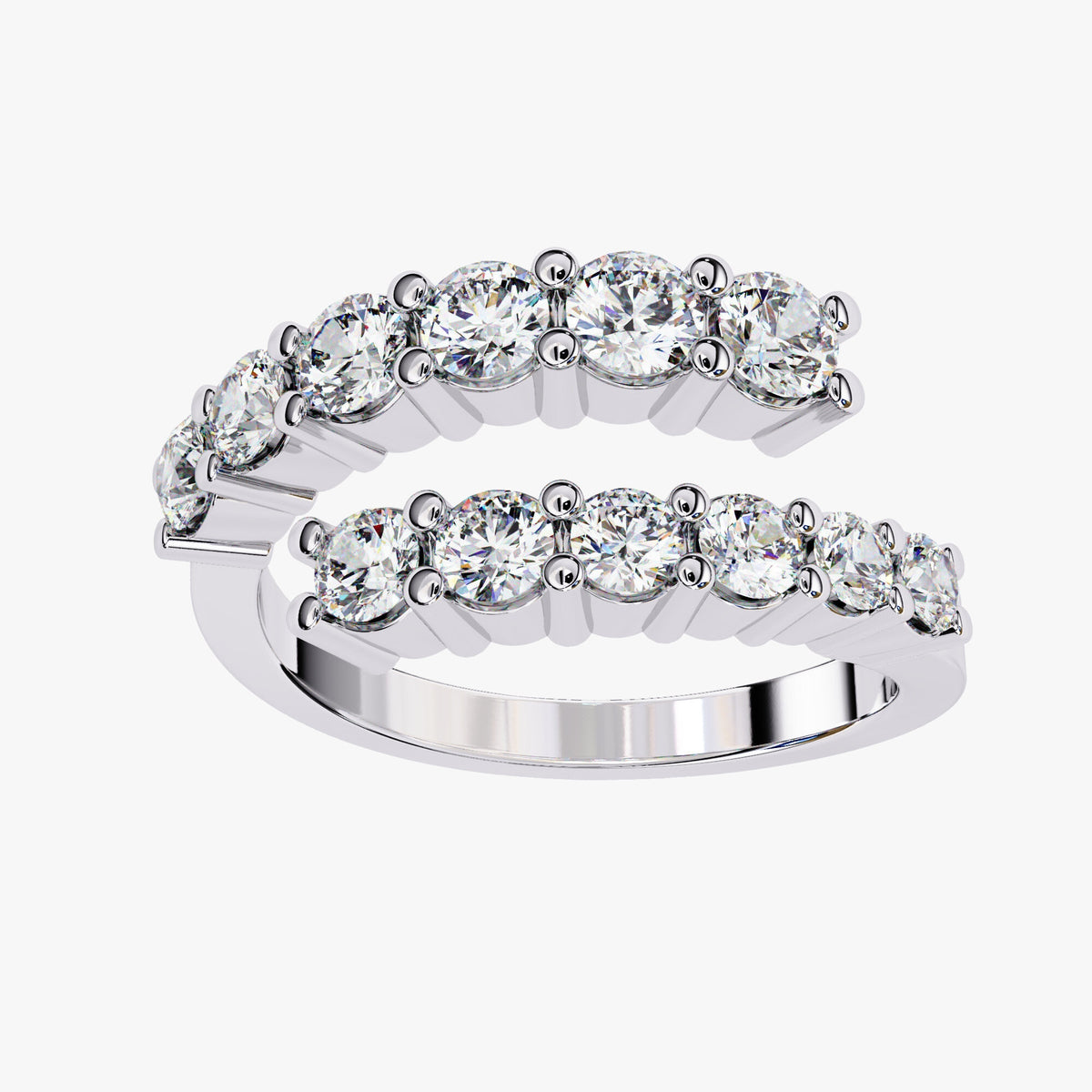 1.30 Ct Natural Diamond 14K Gold Open Twist Ring