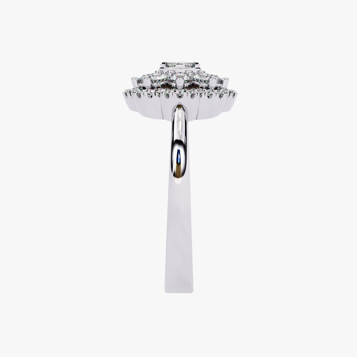0.50 CT Floral Diamond Ring: 14k Gold Flower Promise Ring