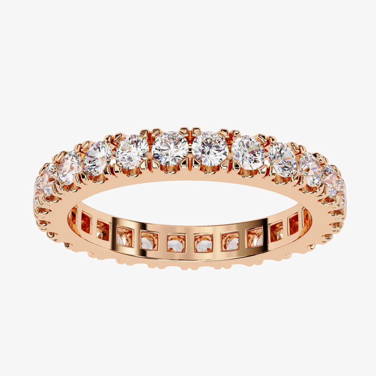 1.35 CT Lab Grown Diamond Eternity Band Ring - 14k Gold 2.4MM Milestone Anniversary Band