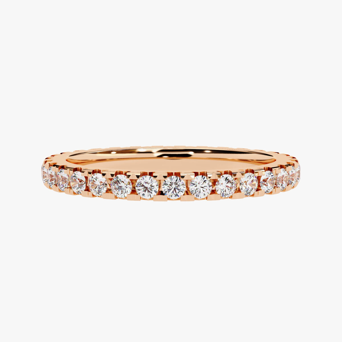 14K Gold Lab Diamond Eternity Ring, 2mm Comfort Fit Band