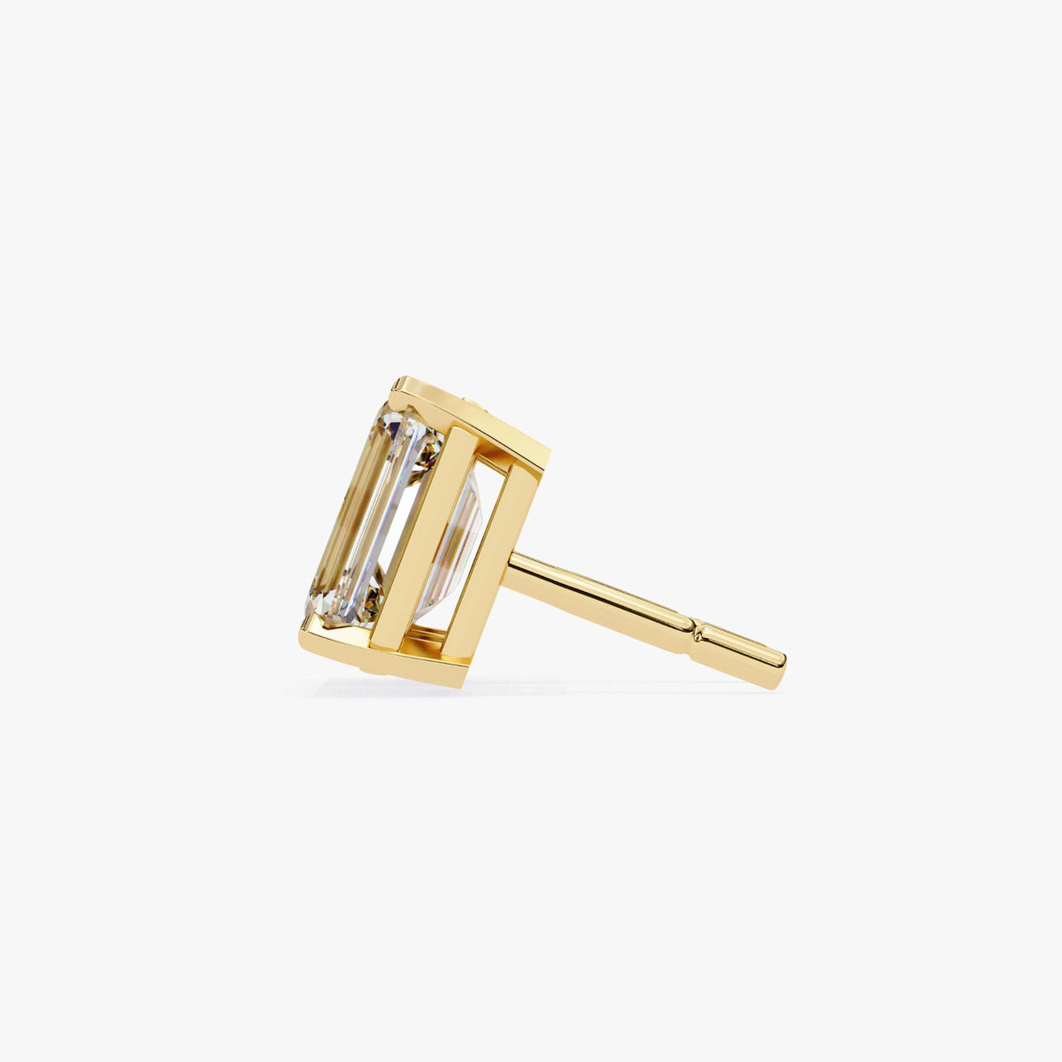 14K Gold Emerald Cut Natural Diamond Stud Earrings (0.50 ctw / 1 ctw)
