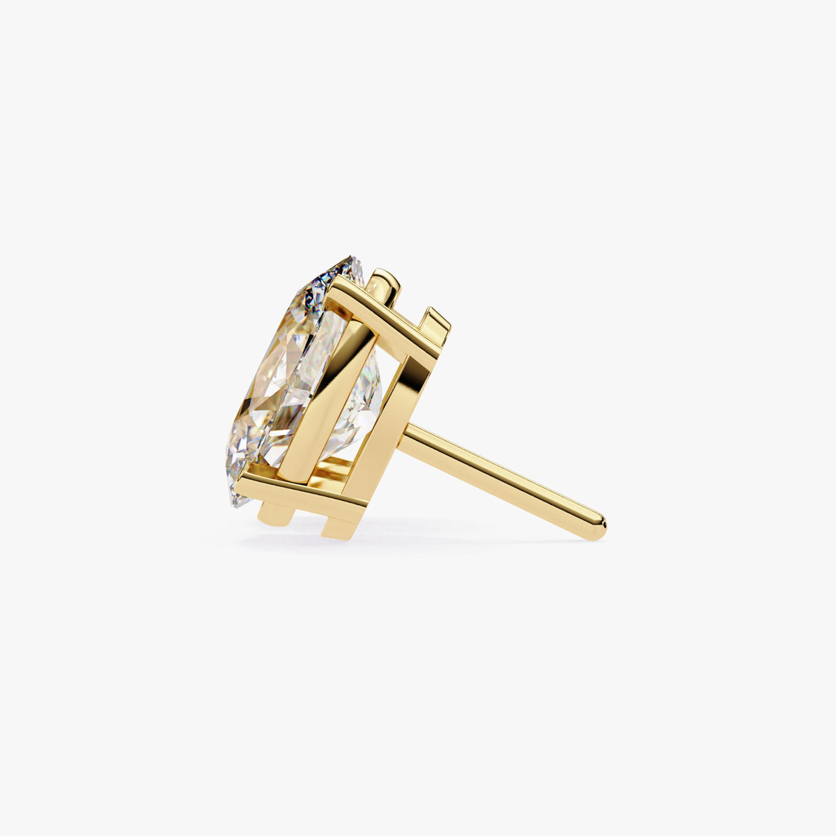 14K Gold Oval Diamond Stud Earrings: 0.50/1 CTW Natural Diamond