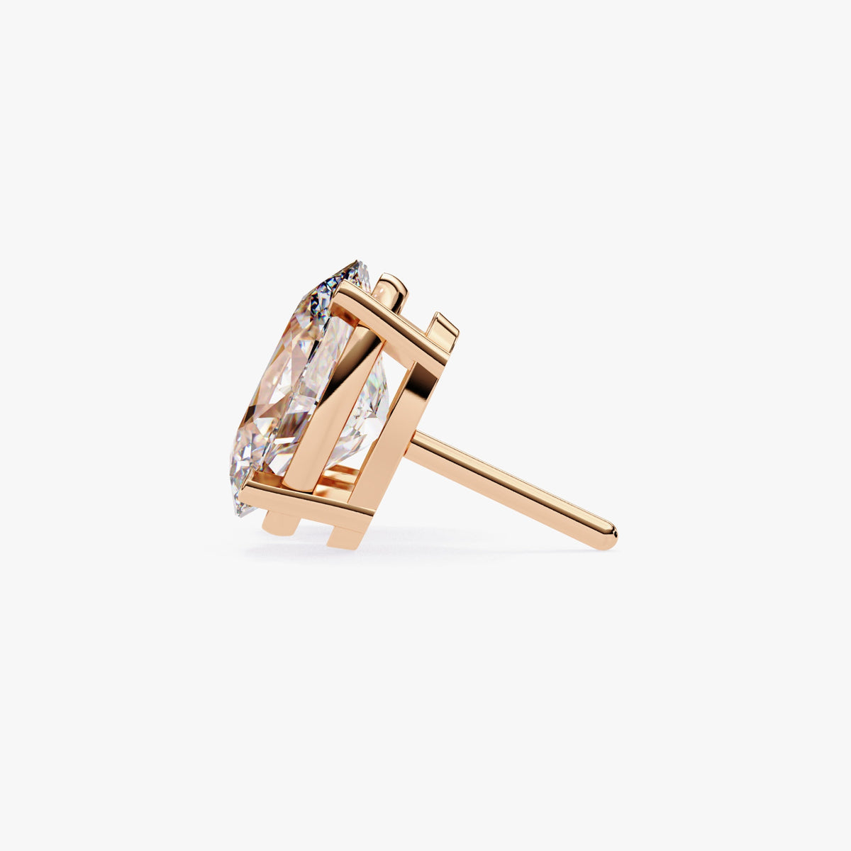 14K Gold Oval Diamond Stud Earrings: 0.50/1 CTW Natural Diamond