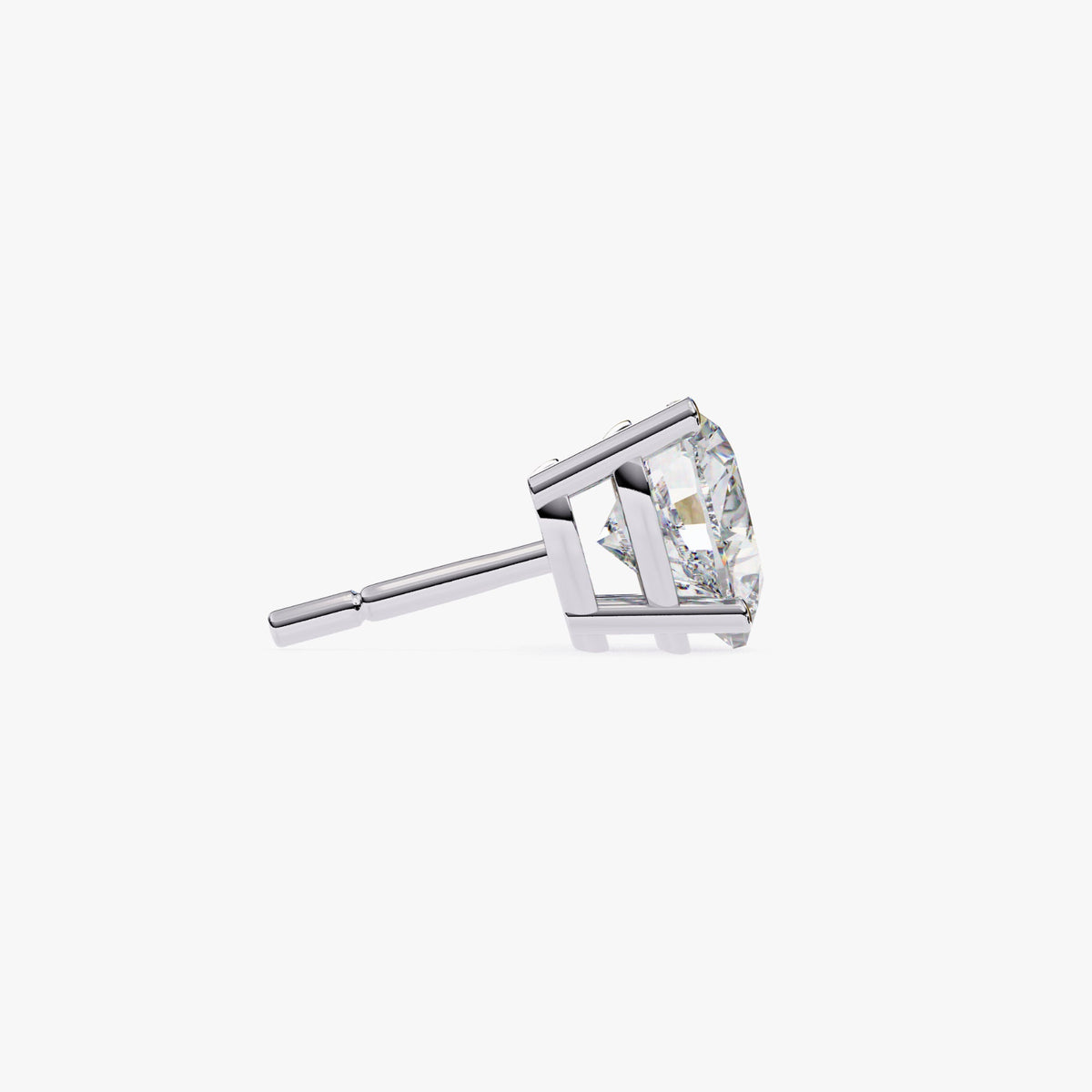 14K Solid Gold Heart Diamond Stud Earrings (0.50 - 1 ctw)