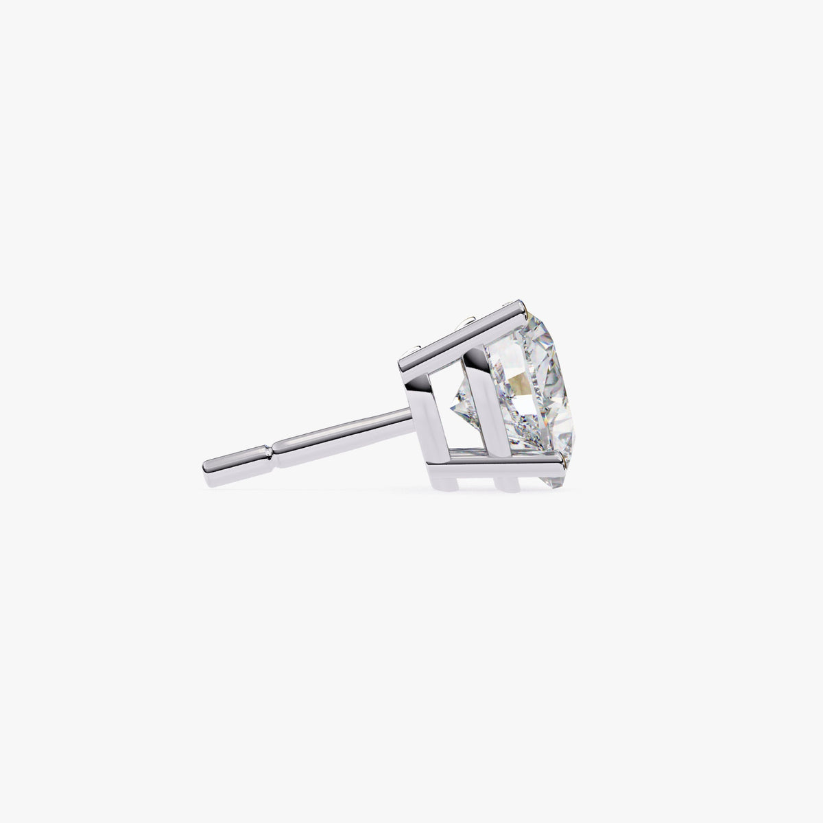 0.50 - 2 ctw Heart Cut Stud Earrings / Real 14K Solid Gold / Push Back Lab Grown Diamond / 4 Prong Heart Shaped Earrings