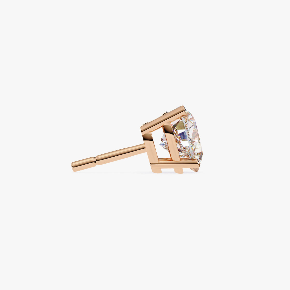 0.50 - 2 ctw Heart Cut Stud Earrings / Real 14K Solid Gold / Push Back Lab Grown Diamond / 4 Prong Heart Shaped Earrings
