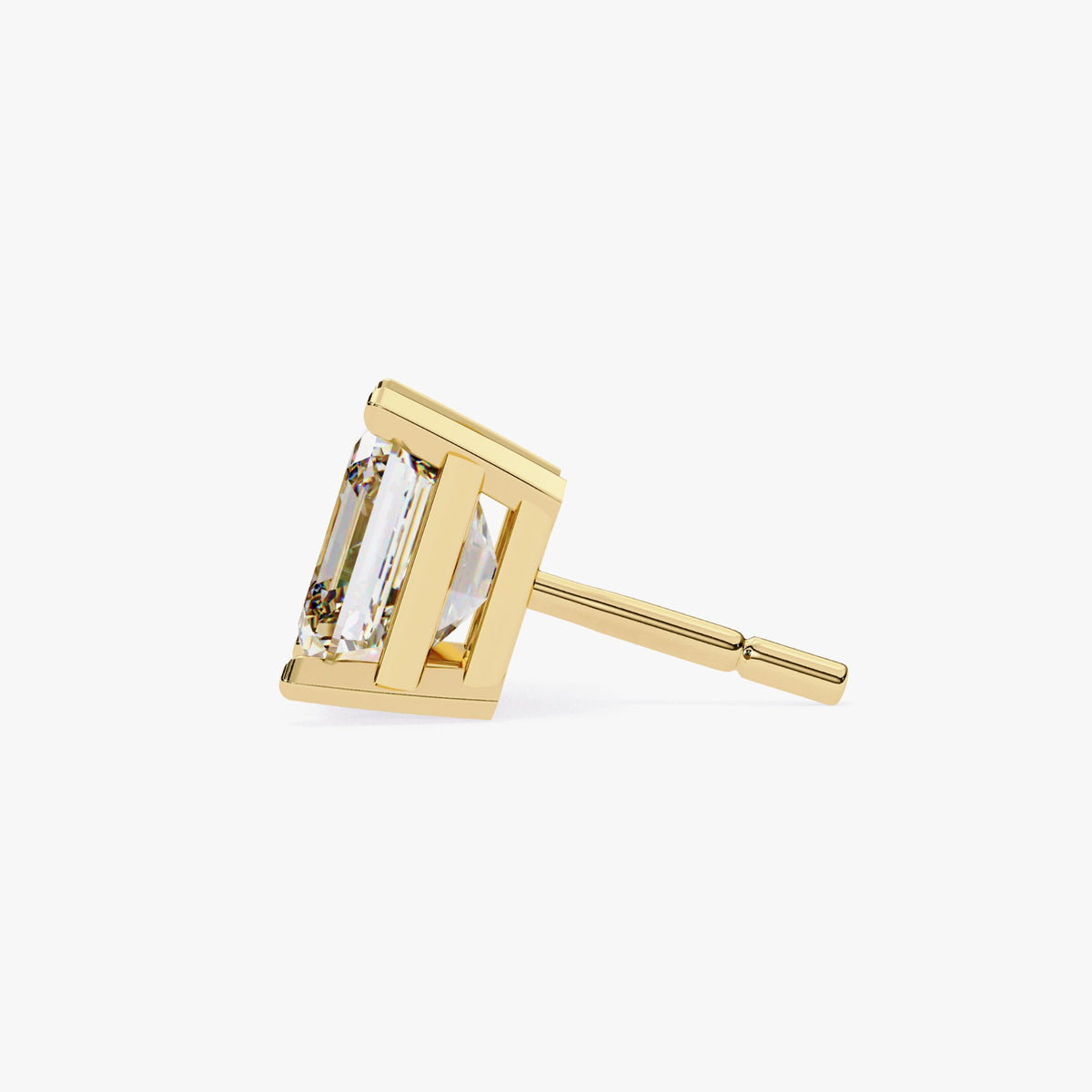 Asscher Cut Lab Grown Diamond 14K Gold Stud Earrings Diamond Solitaire Studs Gift for Her Minimalist Studs Dainty Bridal Earrings
