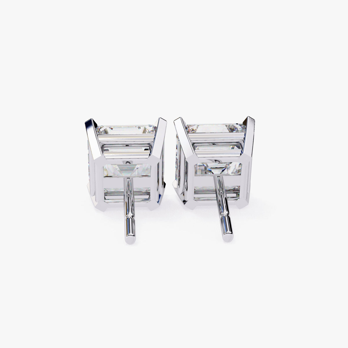 Asscher Cut Lab Grown Diamond 14K Gold Stud Earrings Diamond Solitaire Studs Gift for Her Minimalist Studs Dainty Bridal Earrings