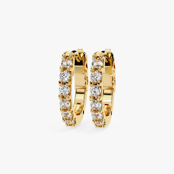 14K Gold Round Lab Grown Diamond Hoop Earrings, 0.35 CTW, 12mm