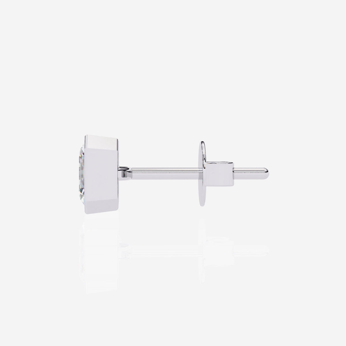 0.50-2 Ctw Asscher Cut Lab Grown Diamond Earrings, 14k Gold Bezel Set Earring, Radiant Square Solitaire Studs, Minimalist Bridal Earrings
