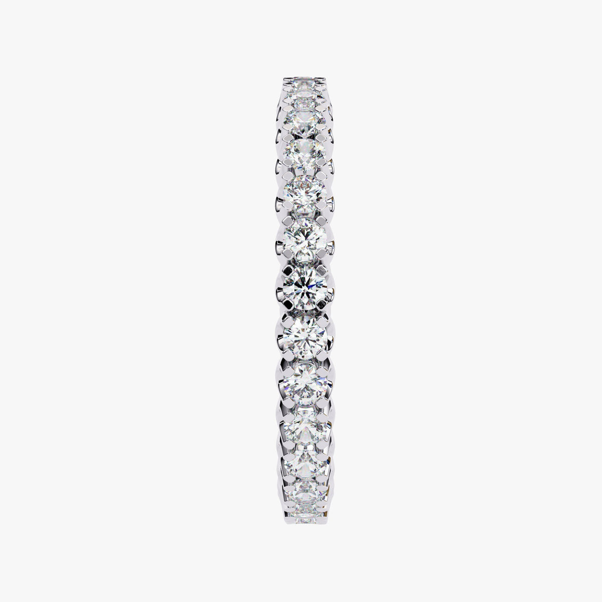 14K Gold 1 Ct Round Diamond Eternity Band - 2MM Stone Anniversary Ring