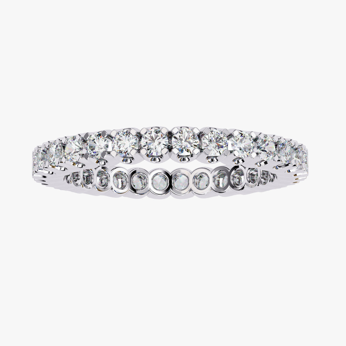 14K Gold Lab Grown Diamond Eternity Ring: 1 Ct Round Anniversary Band