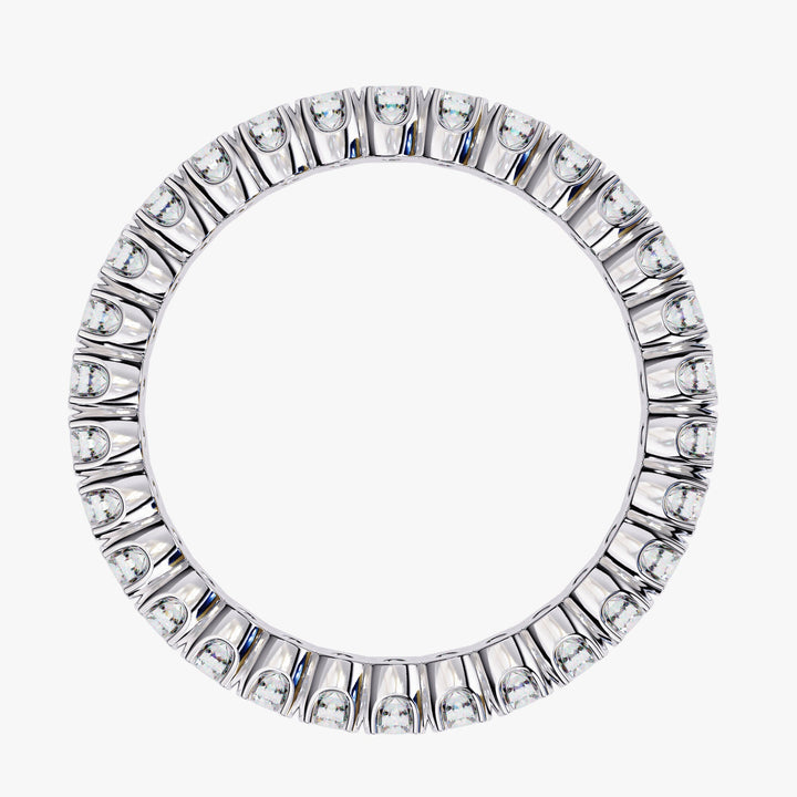 14K Gold 1 Ct Round Diamond Eternity Band - 2MM Stone Anniversary Ring