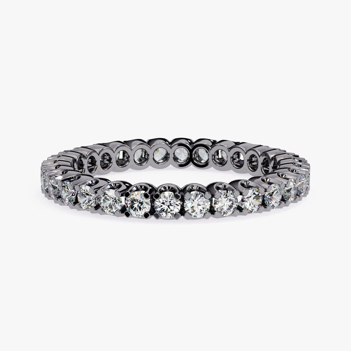 14K Gold Lab Grown Diamond Eternity Ring: 1 Ct Round Anniversary Band