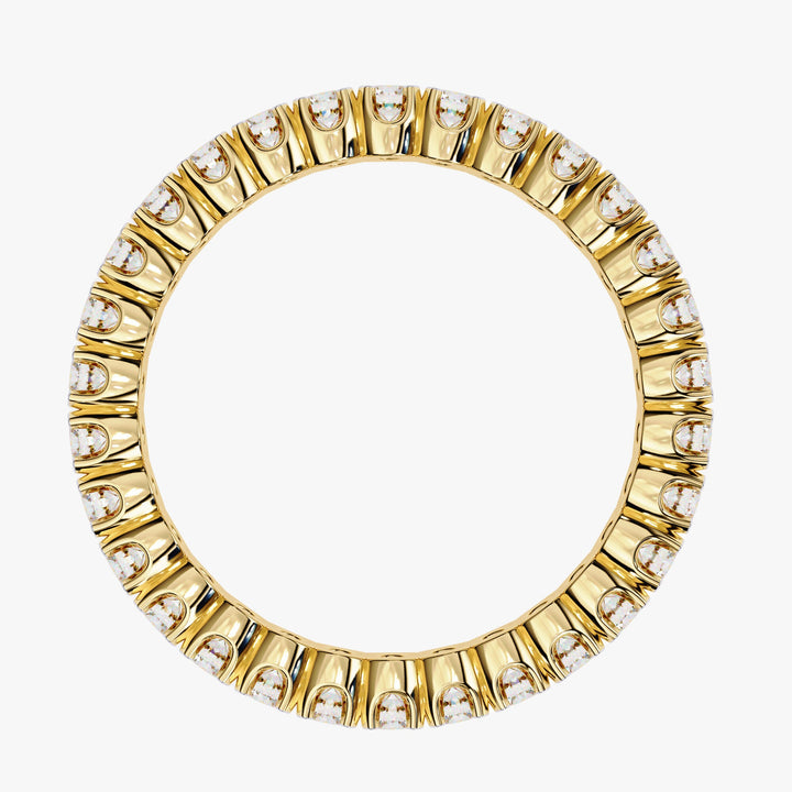 14K Gold 1 Ct Round Diamond Eternity Band - 2MM Stone Anniversary Ring