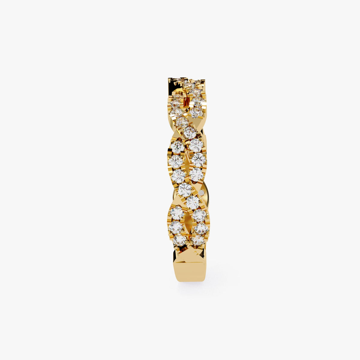 14k Gold Twist Band Ring: 0.50 CT Round Natural Diamond Engagement Ring