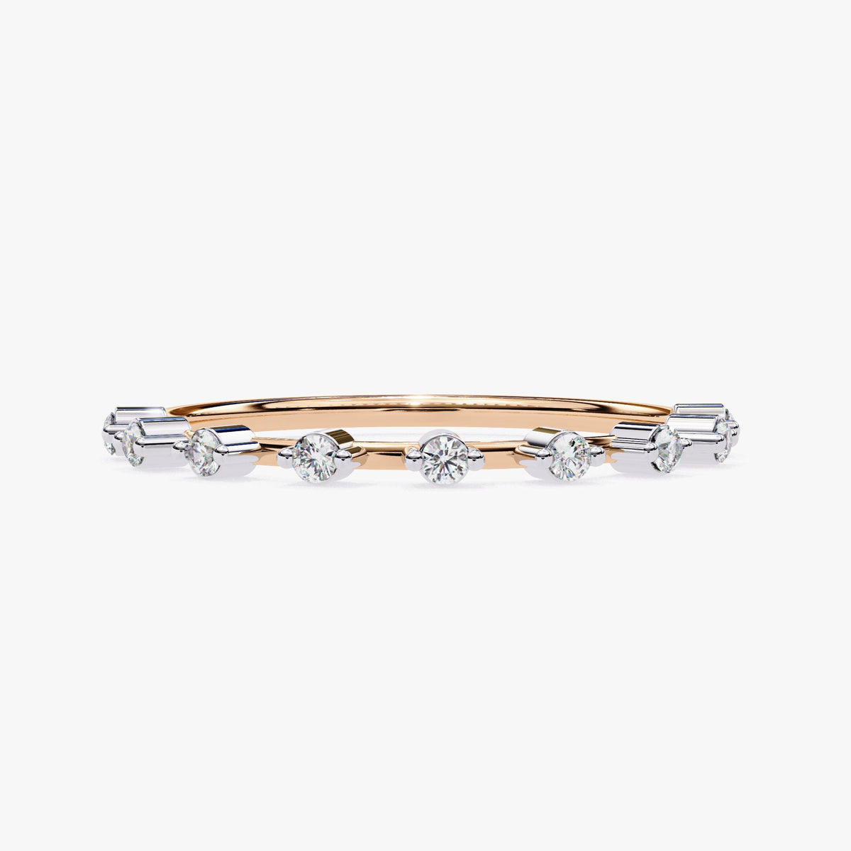 Dainty 14k Gold Diamond Wedding Band: 0.10Ct Minimalist Stacking Ring