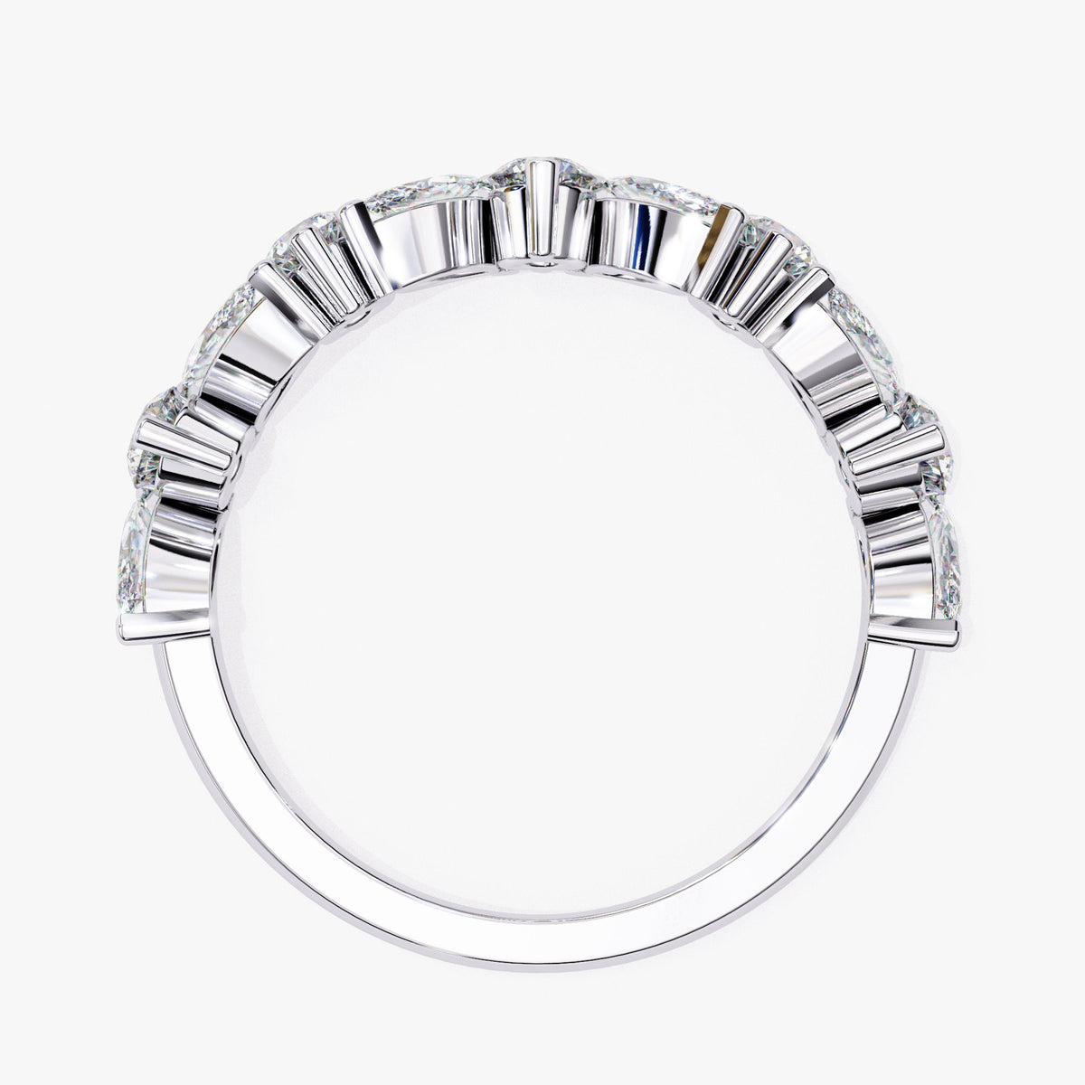 14K Gold Marquise & Round Diamond Half Eternity Band (1.00 CTW)