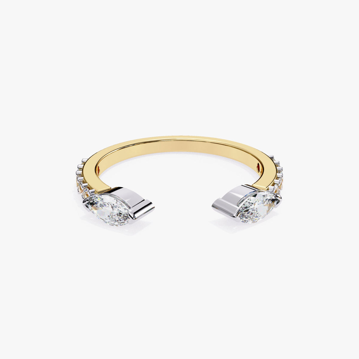 Marquise Diamond Ring: 0.50 CTW, 14K Gold Open Band, Anniversary Ring