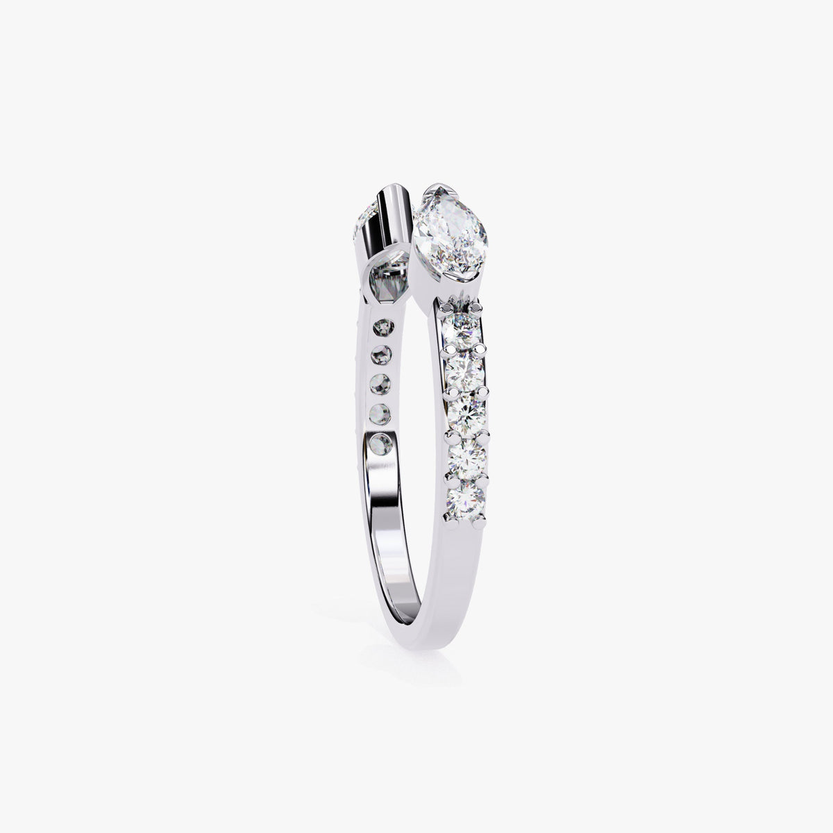 Lab Grown Diamond Marquise Ring: 14K Gold Open Band, Prong Set (0.50Ct)