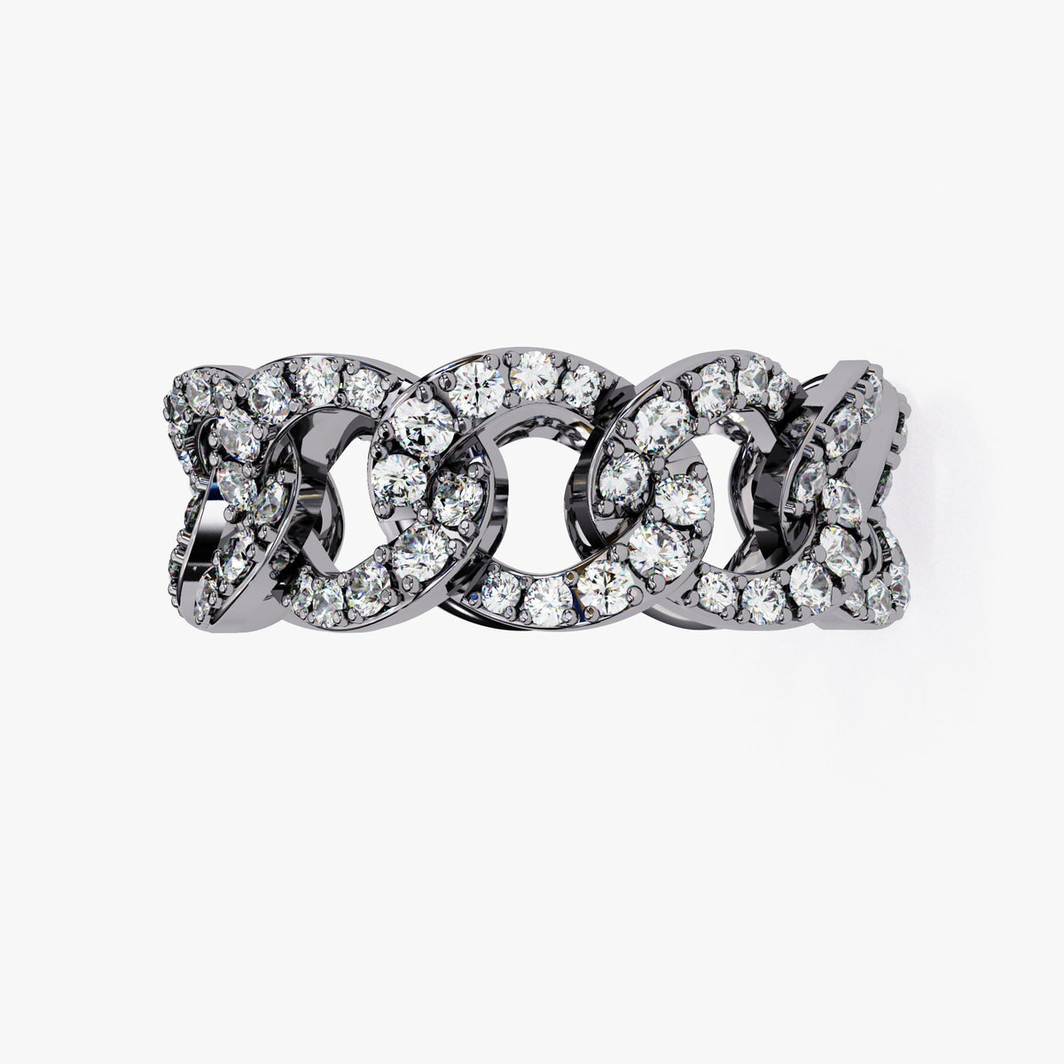 1.40 Ct Lab Grown Diamond 14k Gold Chain Link Ring